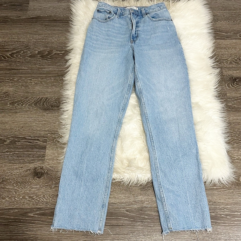 Abercrombie‎ & Fitch Womens 90s Ultra High Rise Jeans Size 27/4R Curve Love
